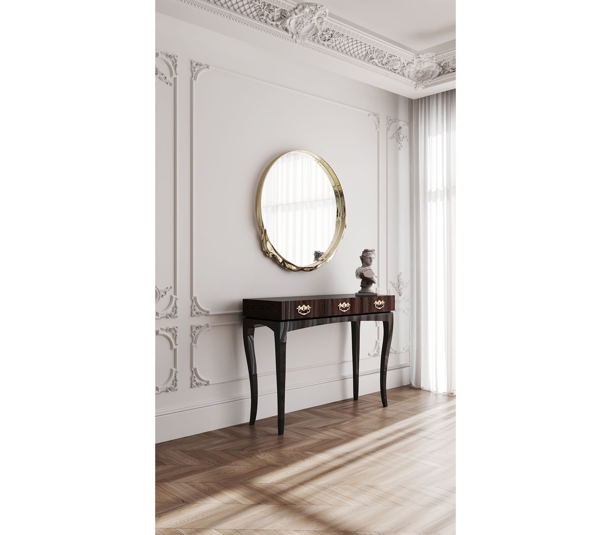 Trinity Consoles Luxury Carved Entryways Cabinet Table
