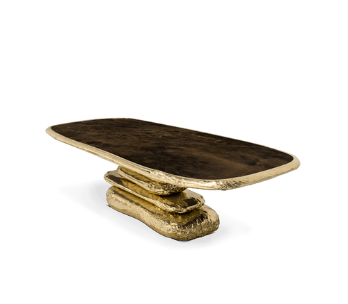 Stonehenge Marble & Brass Dining Table