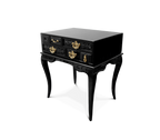 York Right Baroque High Gloss Black Luxury Nightstand