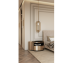 Wave Organic Curved Polished Metal Modern Luxury Nightstand