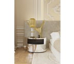 Wave Organic Curved Polished Metal Modern Luxury Nightstand