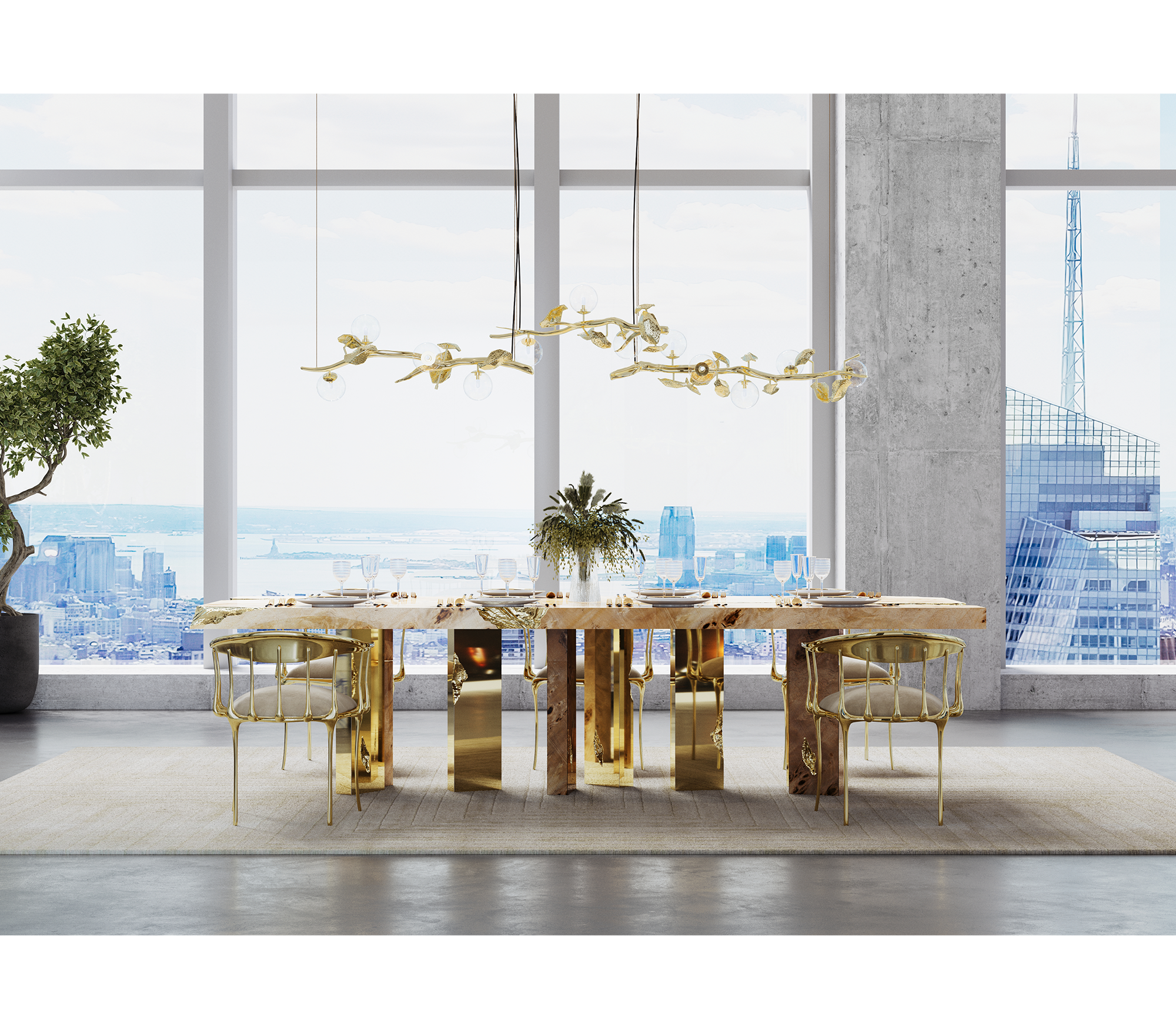 Empire Poplar Root Dining Table