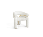 Elara Curved Sculptural Polished Brass Luxury Dining Chair