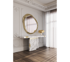 Empire Consoles Hammered Gilded Brass Entryways Cabinet Table