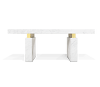 Empire Cracked Brass Inlay Marble Luxury Desk