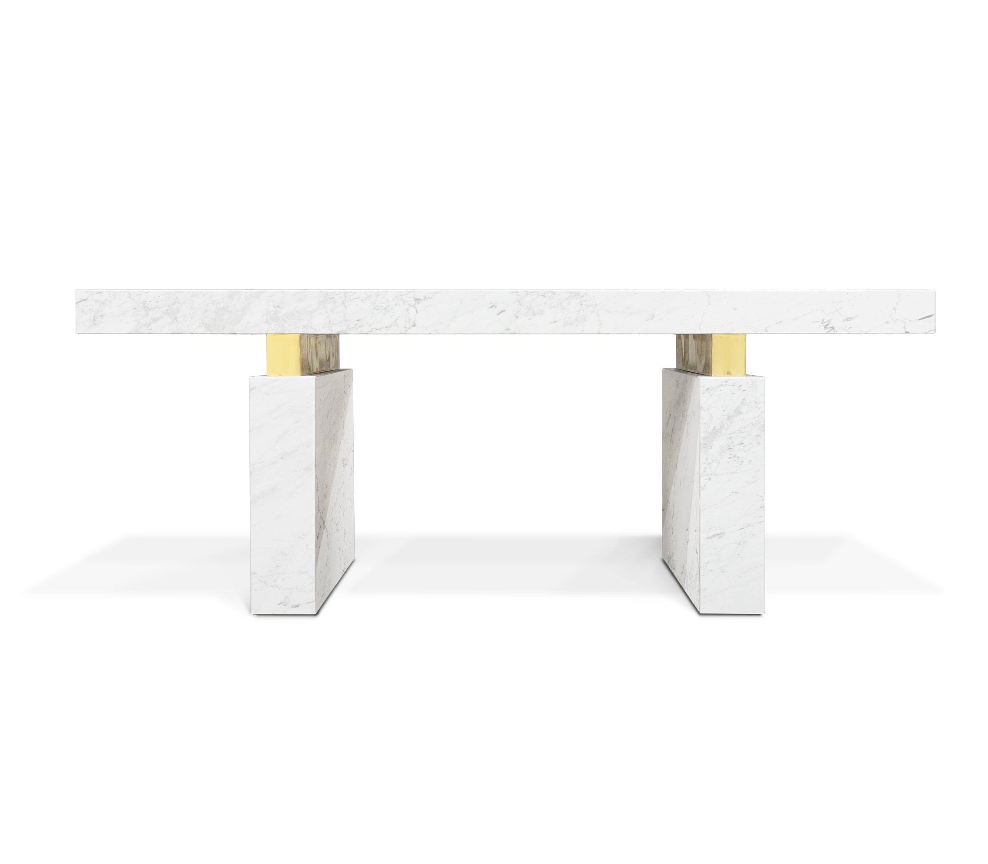 Empire Cracked Brass Inlay Marble Luxury Desk