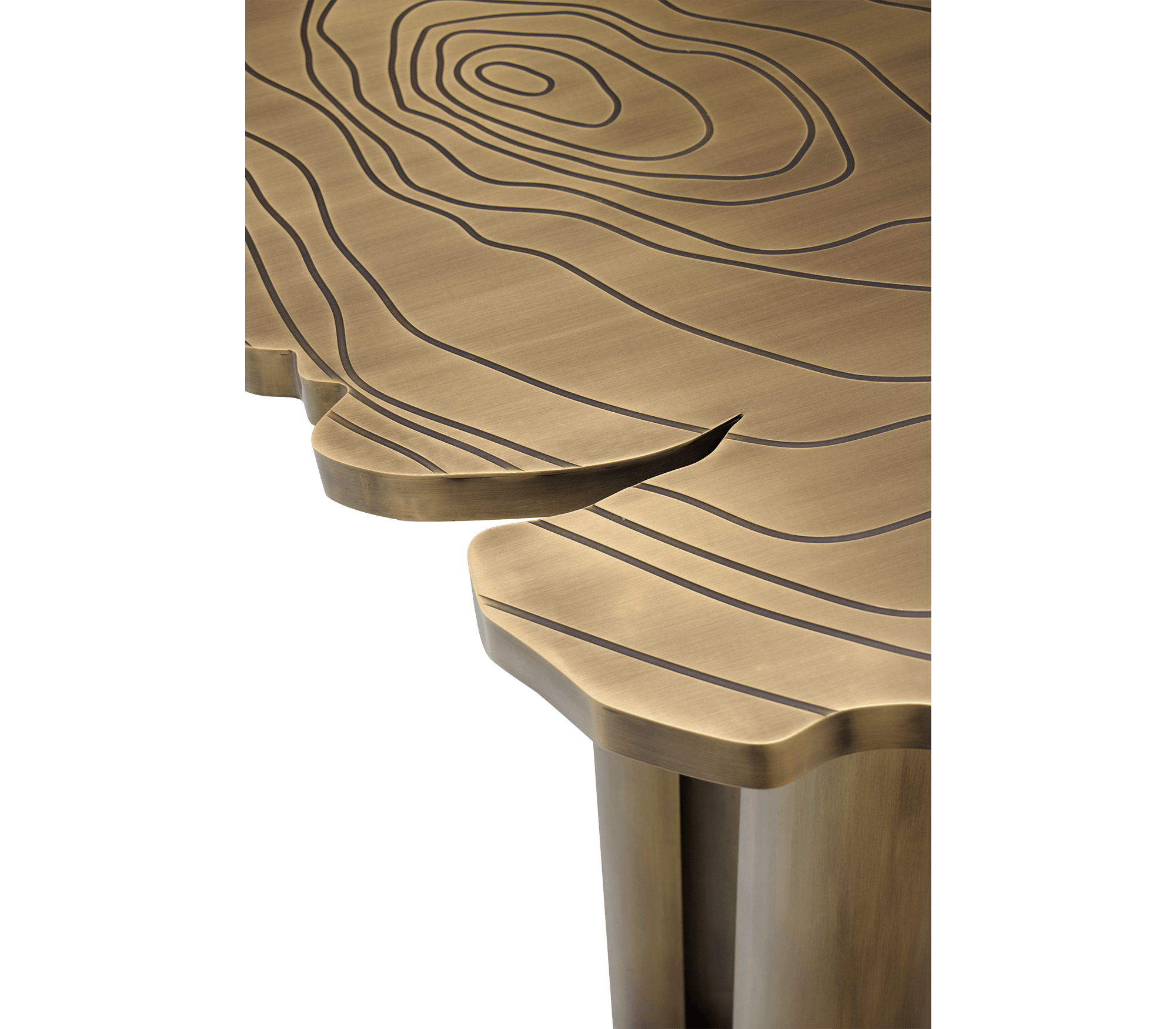Fortuna Tree-Ring Brass Sculptural Luxury Desk