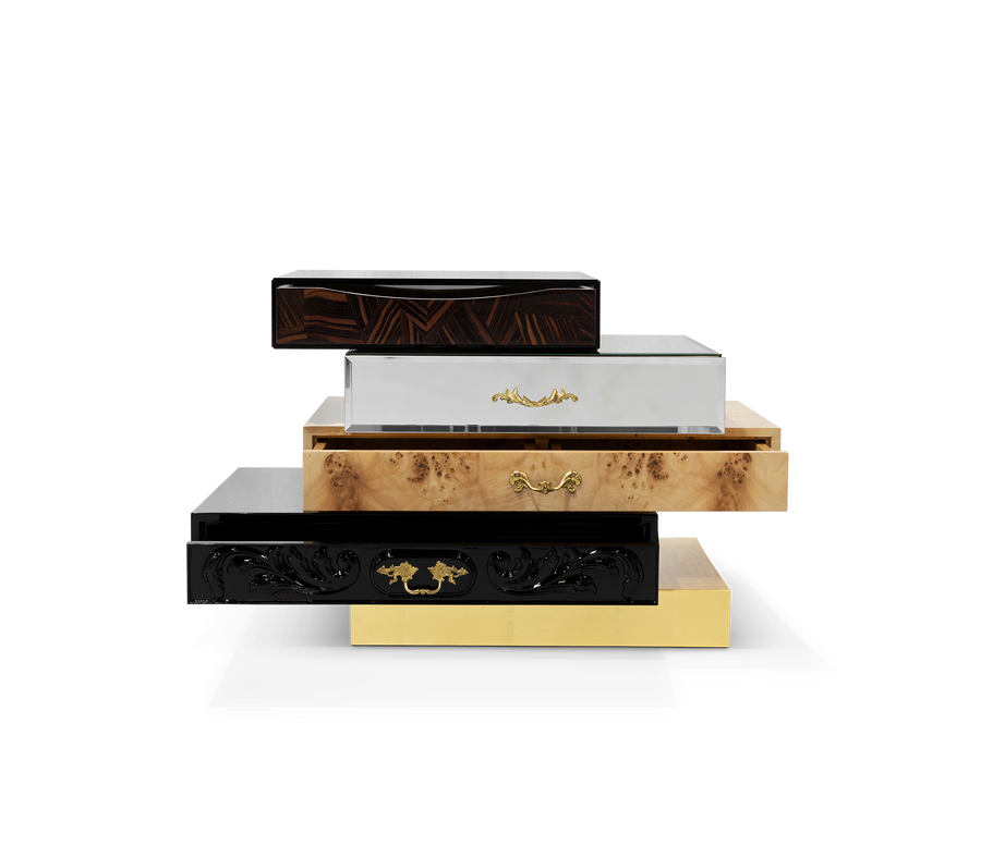 Frank Surreal Multi-Veneer Layered Luxury Nightstand