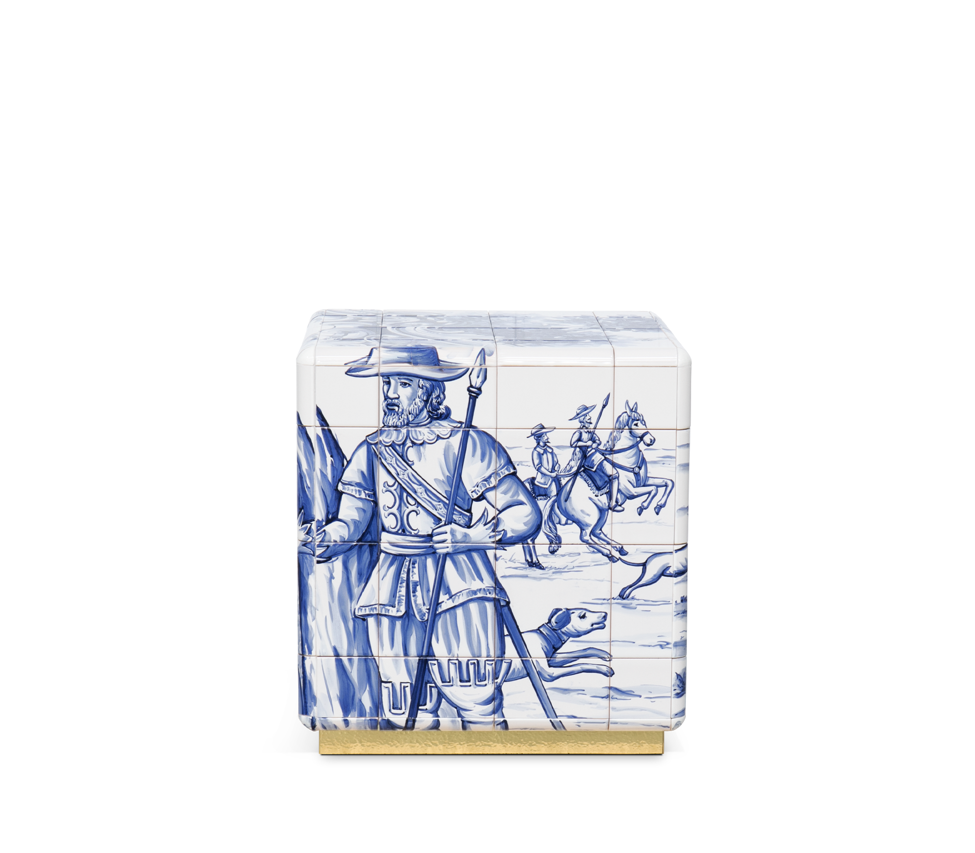 Heritage Azulejo Hand-Painted Ceramic Small Luxury Nightstand