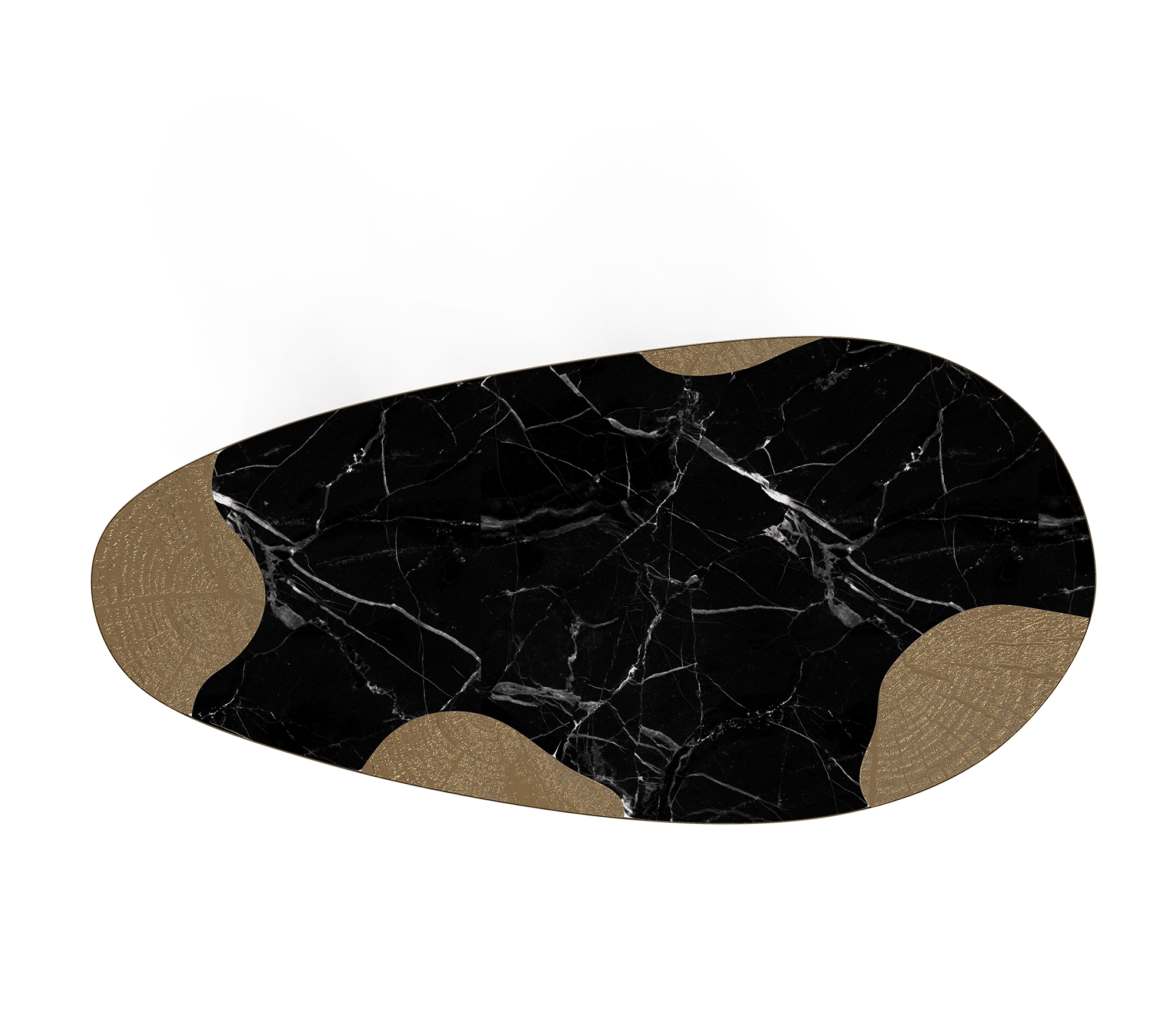 Ophelia Oval Carrara Marble & Gold Dining Table