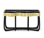 Sinuous Consoles Patina Brass Wave Entryways Cabinet Table