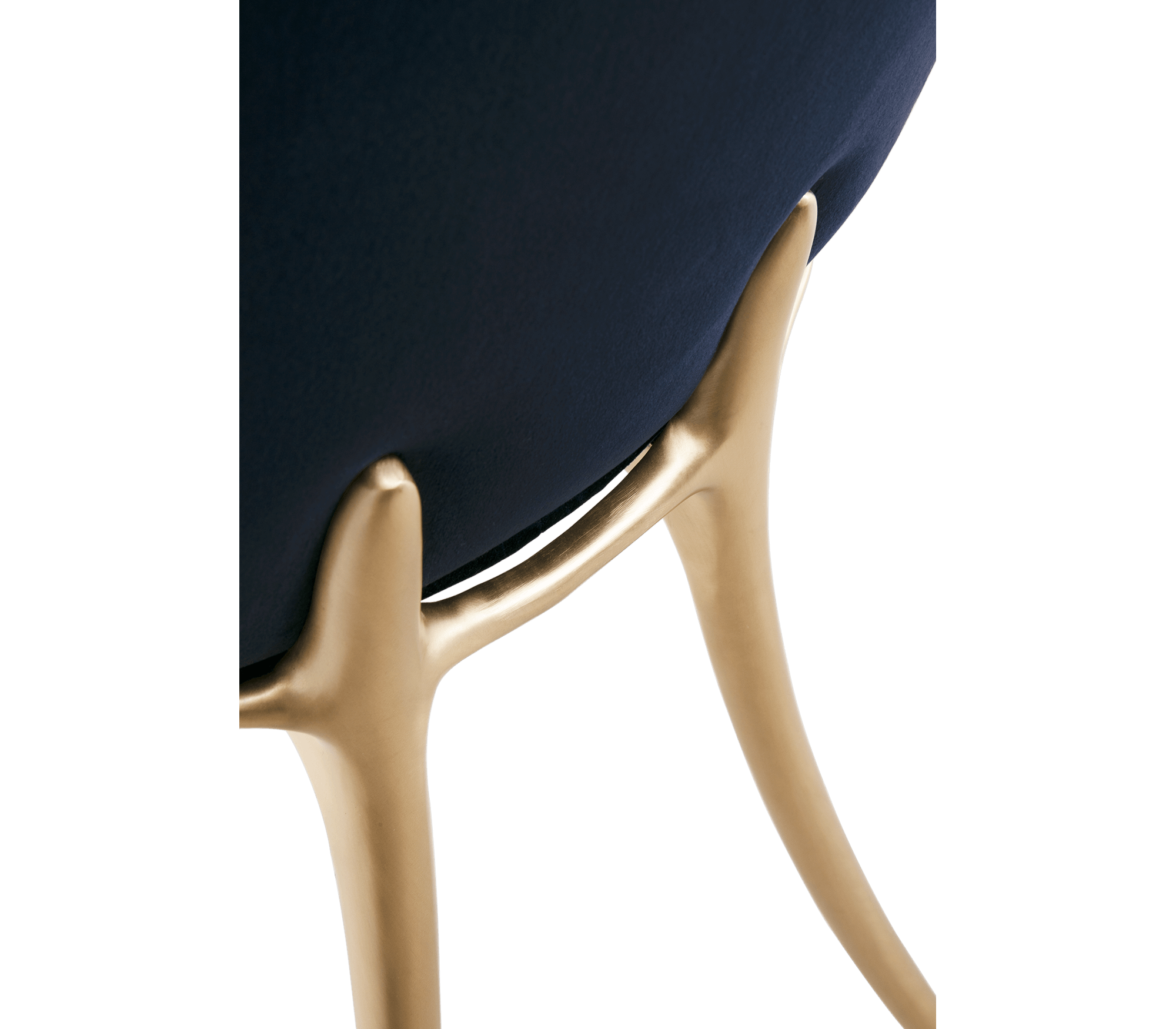 Soleil Curved Brass Modern Luxury Dining Chair