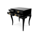 York Right Baroque High Gloss Black Luxury Nightstand
