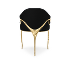 Chandra Cutout Polished Brass Velvet Dining Chair