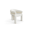 Elara Curved Sculptural Polished Brass Luxury Dining Chair