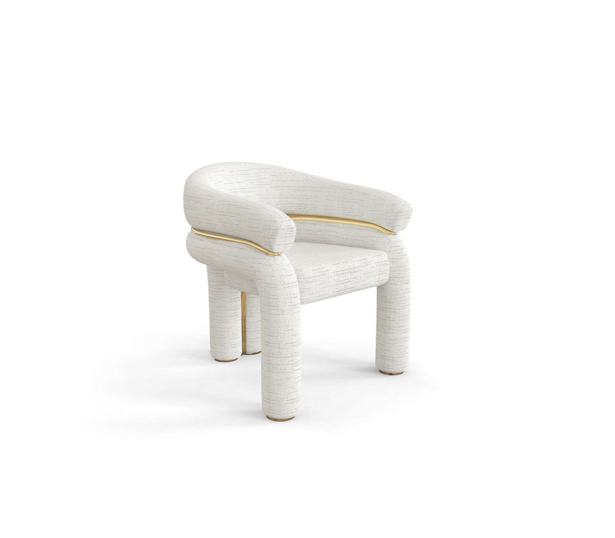 Elara Curved Sculptural Polished Brass Luxury Dining Chair