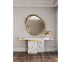 Empire Consoles Hammered Gilded Brass Entryways Cabinet Table