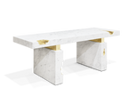 Empire Cracked Brass Inlay Marble Luxury Desk