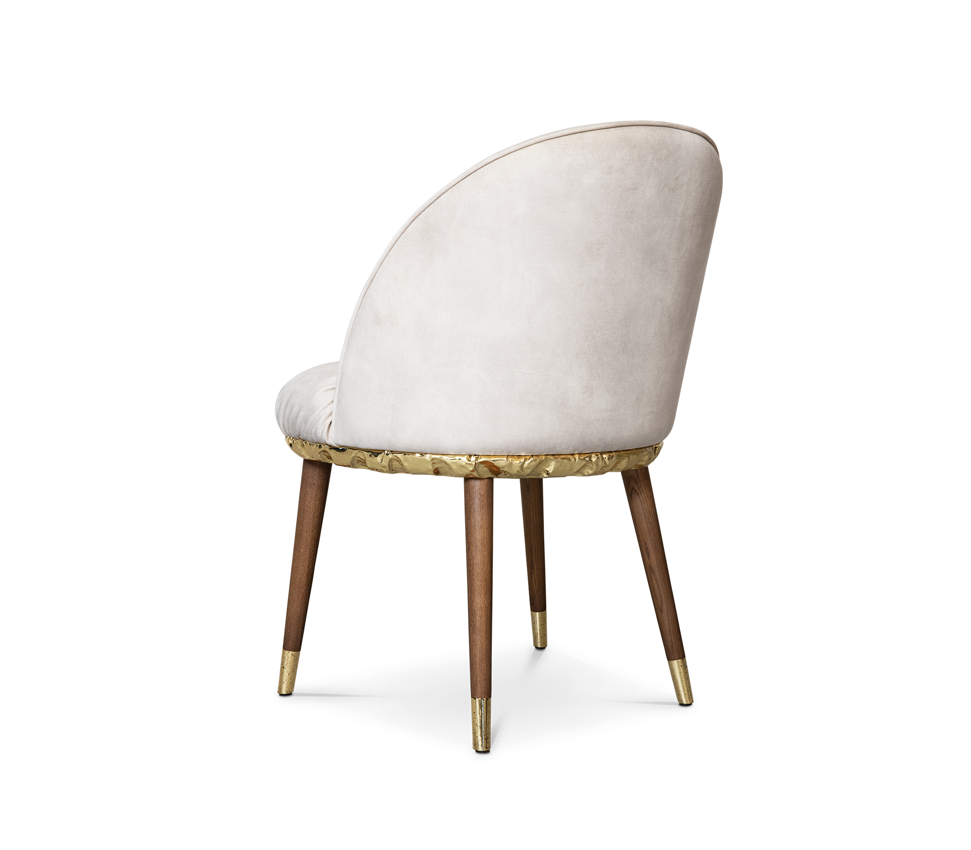 Imperfectio Hammered Brass Textured Velvet Dining Chair
