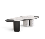 Ophelia Oval Carrara Marble & Gold Dining Table
