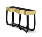 Sinuous Consoles Patina Brass Wave Entryways Cabinet Table