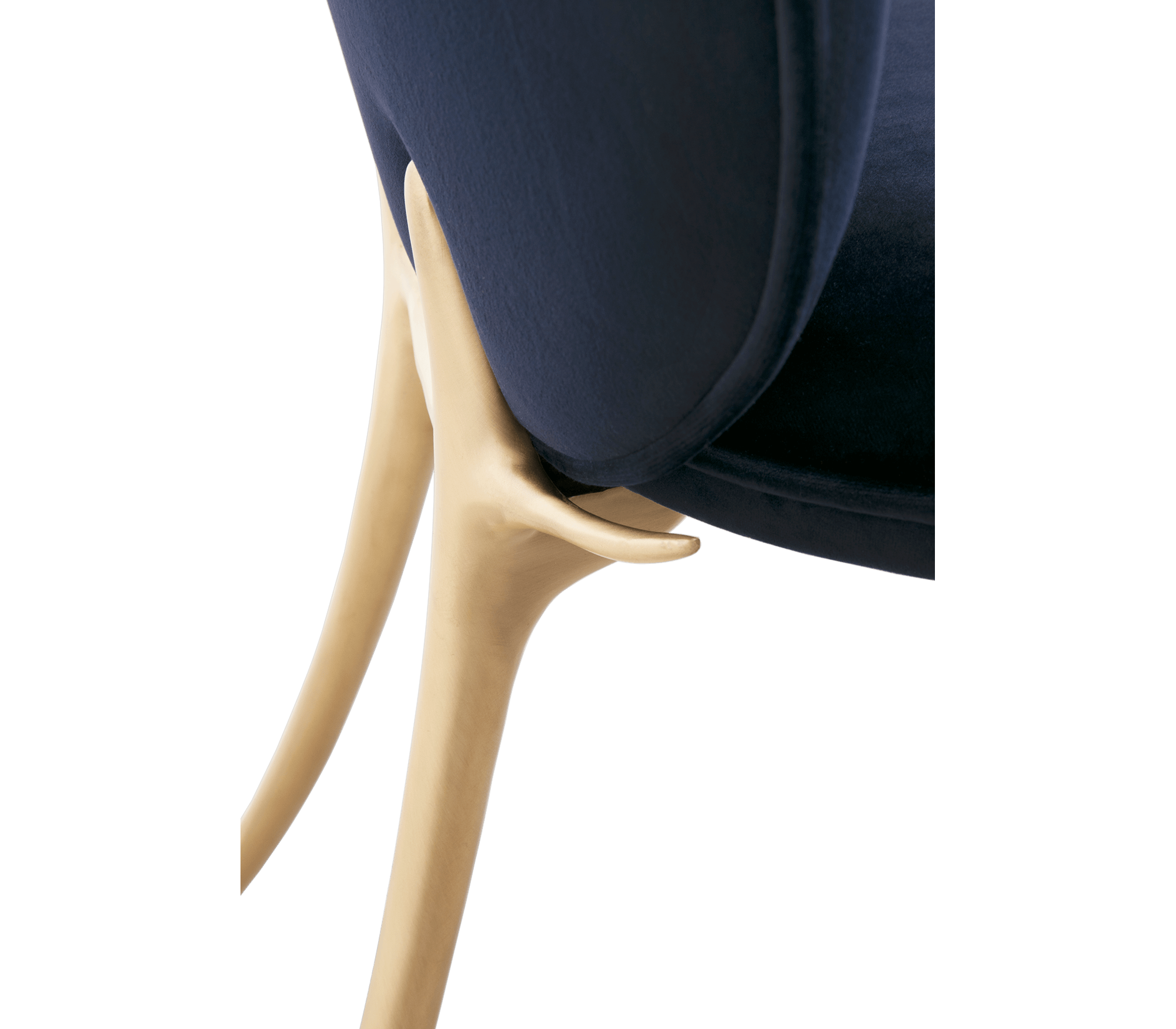 Soleil Curved Brass Modern Luxury Dining Chair