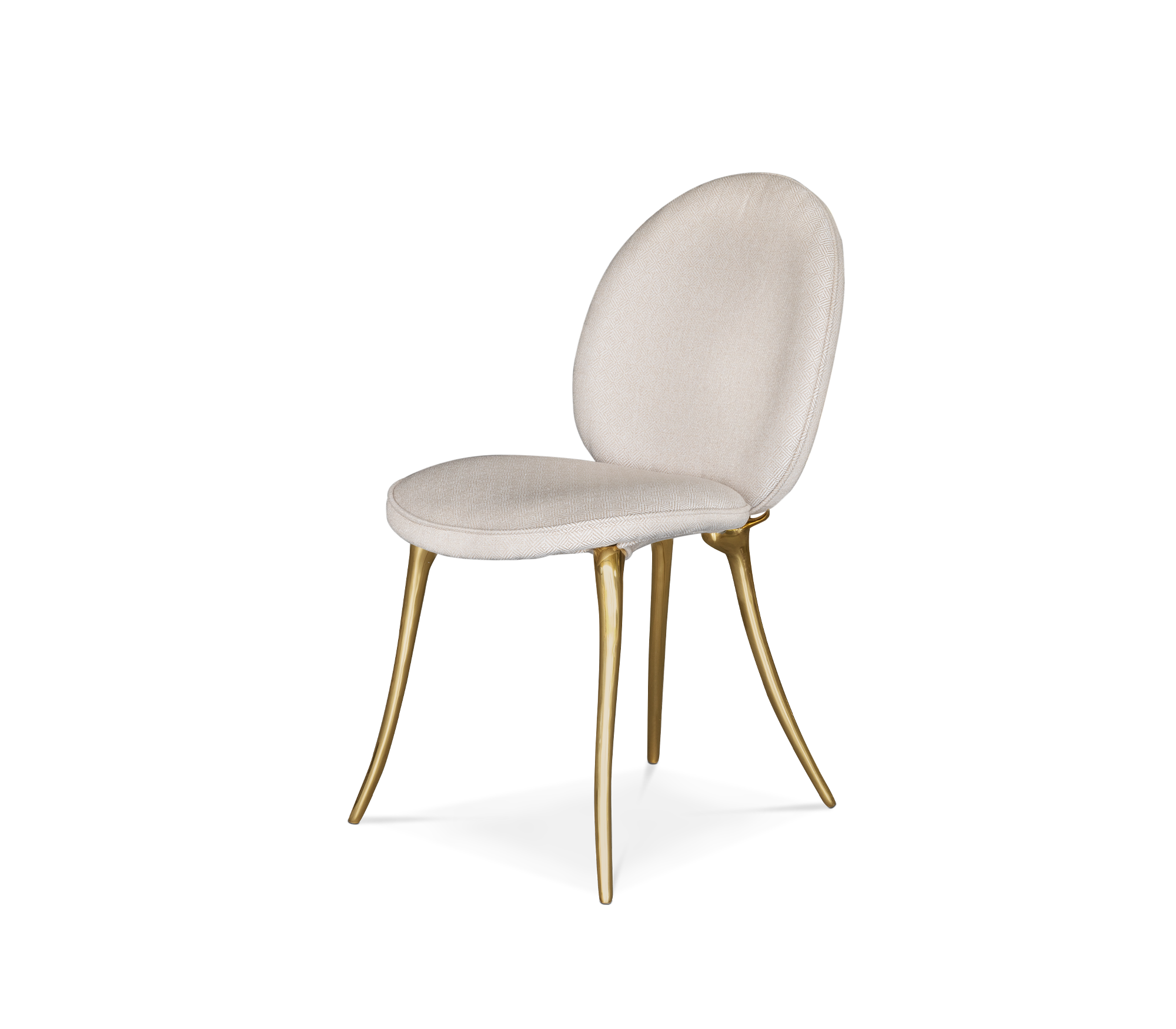 Soleil Curved Brass Modern Luxury Dining Chair