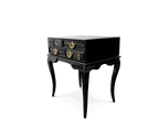 York Right Baroque High Gloss Black Luxury Nightstand