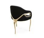 Chandra Cutout Polished Brass Velvet Dining Chair