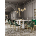 Soleil Curved Brass Modern Luxury Dining Chair