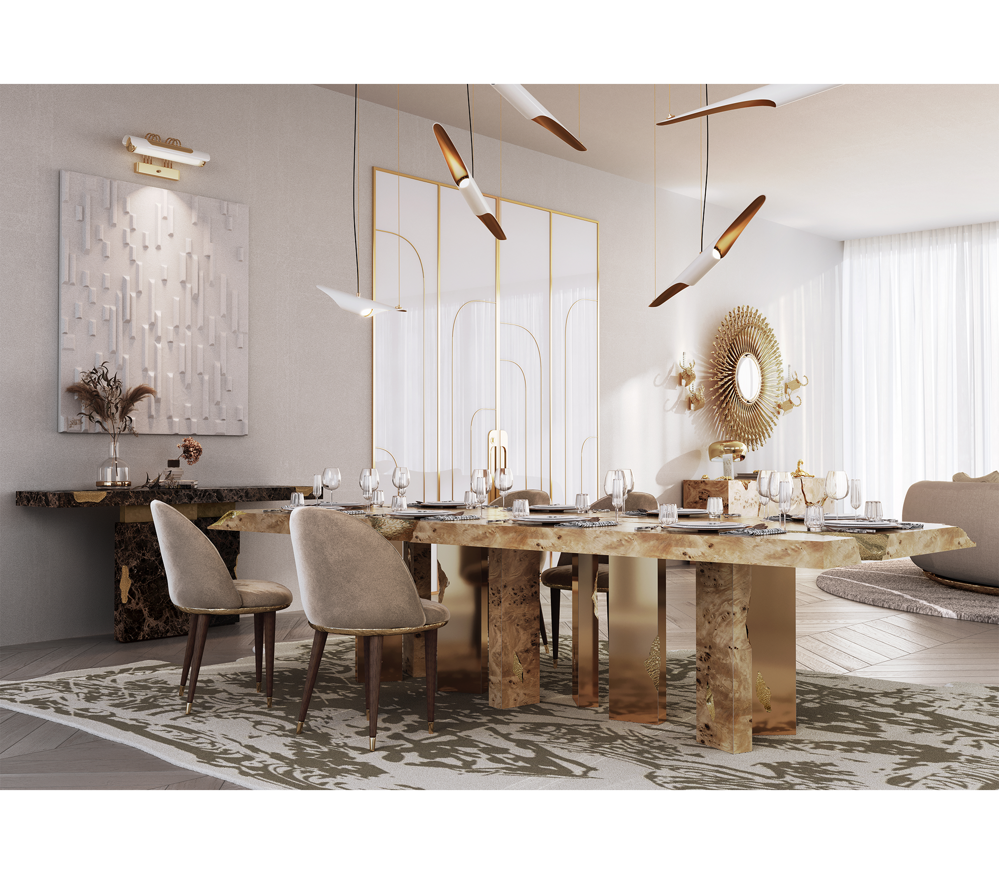 Empire Poplar Root Dining Table