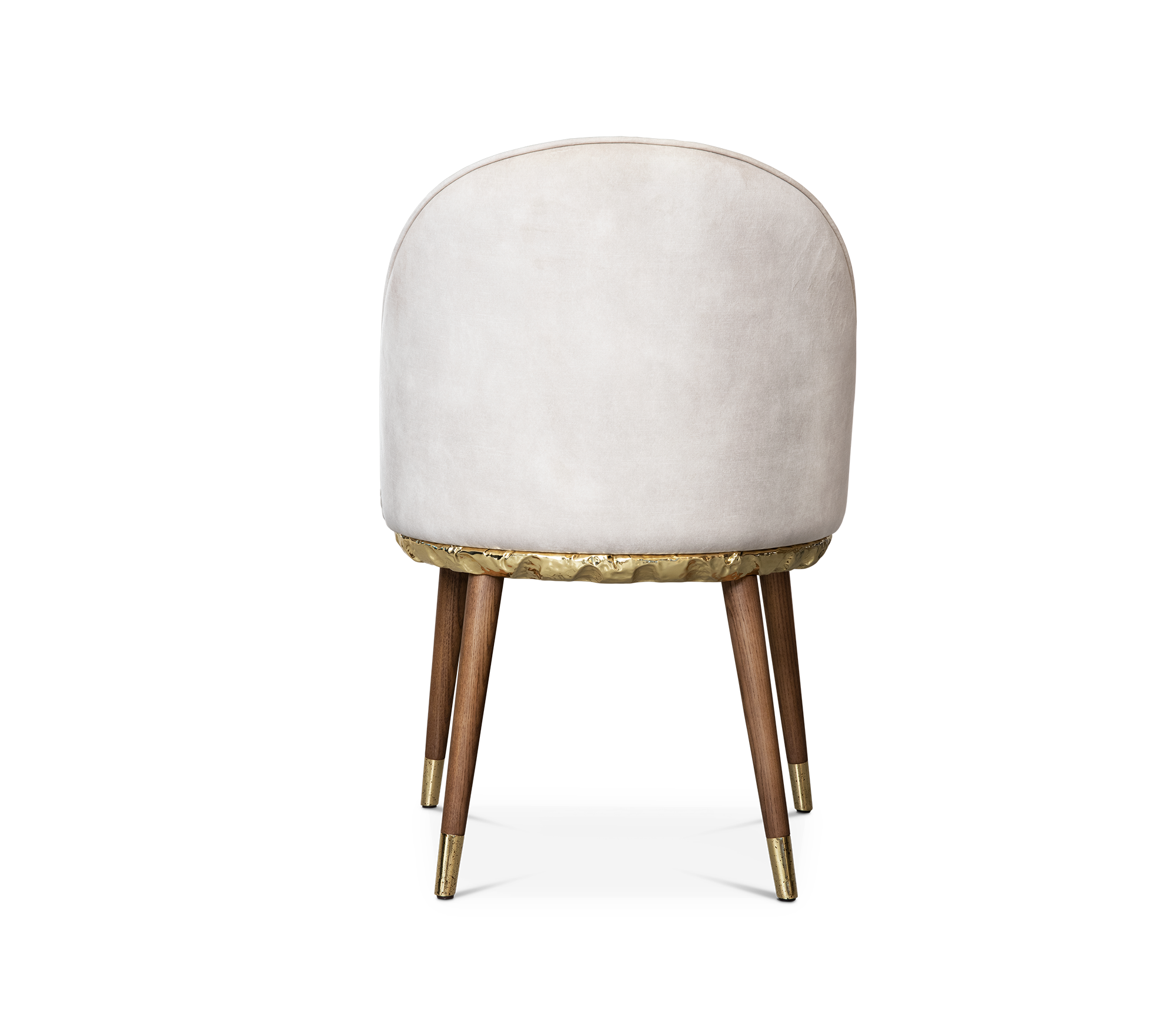 Imperfectio Hammered Brass Textured Velvet Dining Chair
