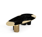 Ophelia Oval Carrara Marble & Gold Dining Table