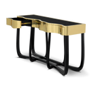 Sinuous Consoles Patina Brass Wave Entryways Cabinet Table
