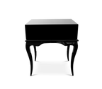 York Right Baroque High Gloss Black Luxury Nightstand