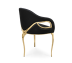 Chandra Cutout Polished Brass Velvet Dining Chair