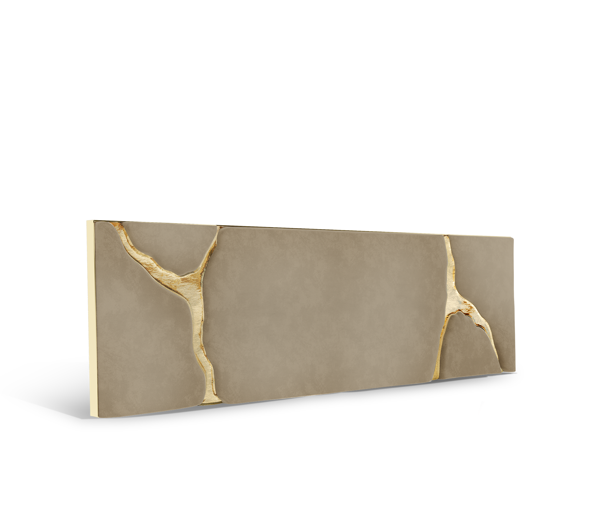 Lapiaz Kintsugi Velvet Polished Gold Luxury Headboard