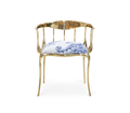 Nº 11 Azulejo Print Polished Brass Heritage Chair