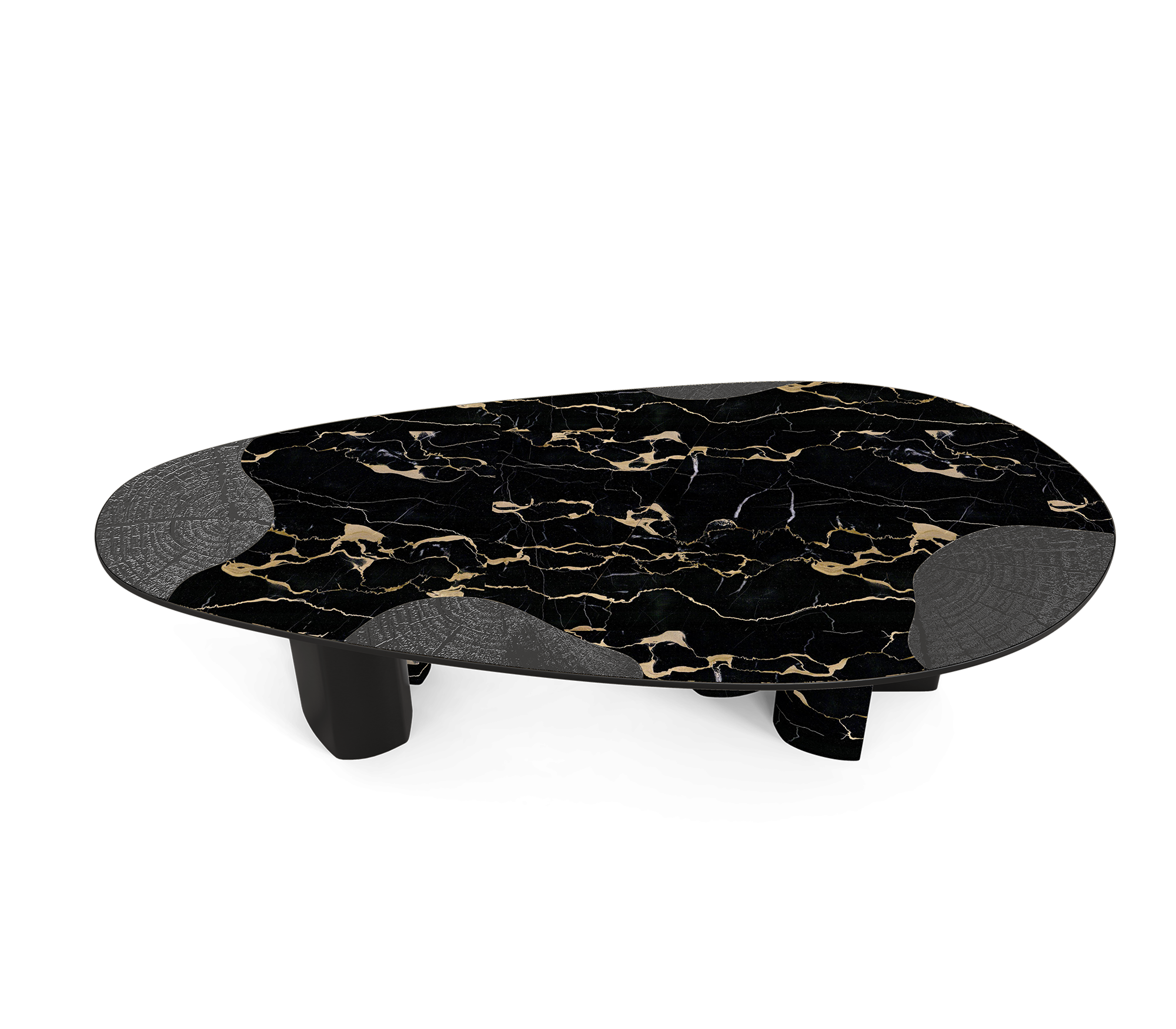 Ophelia Oval Carrara Marble & Gold Dining Table