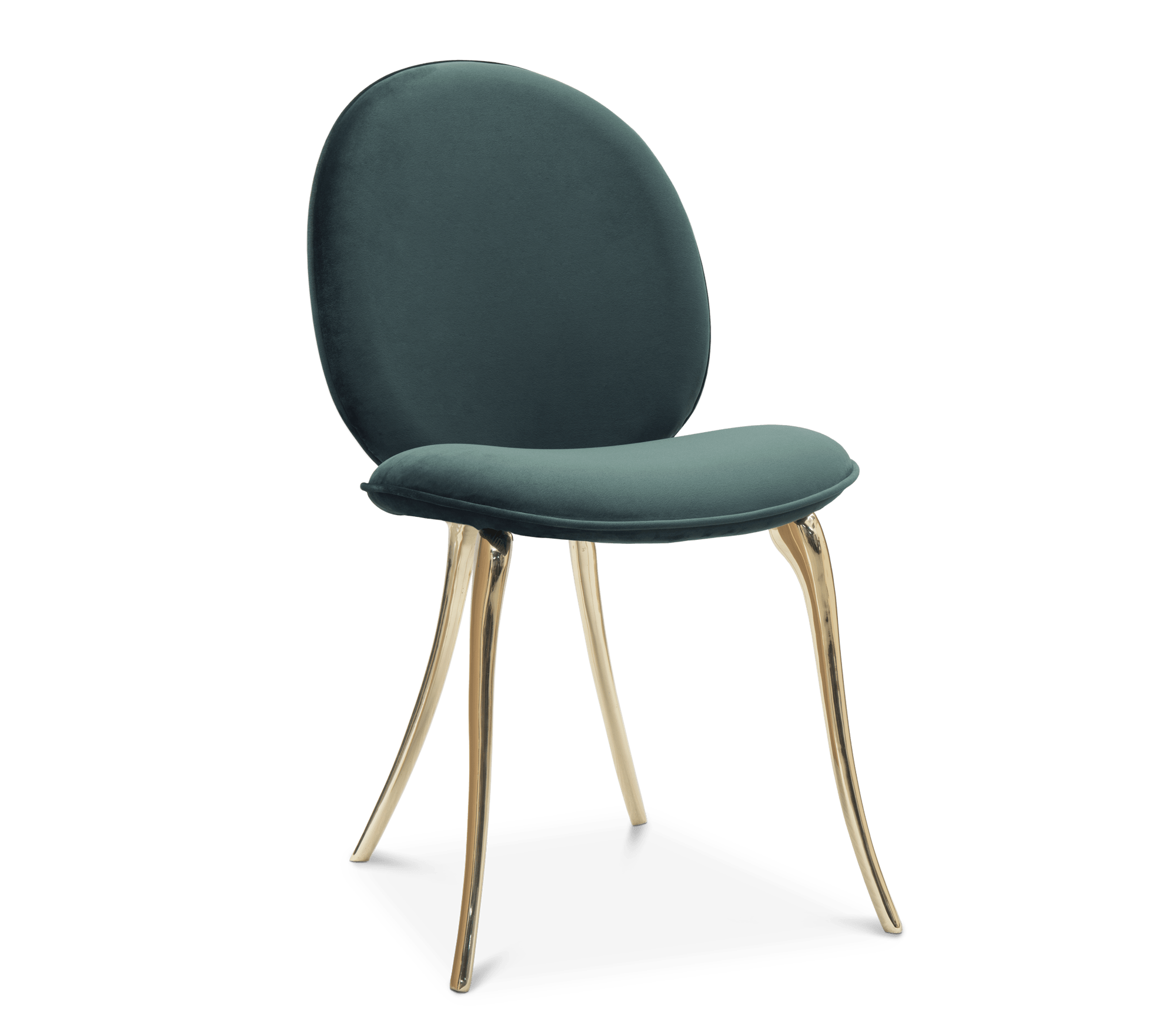 Soleil Curved Brass Modern Luxury Dining Chair