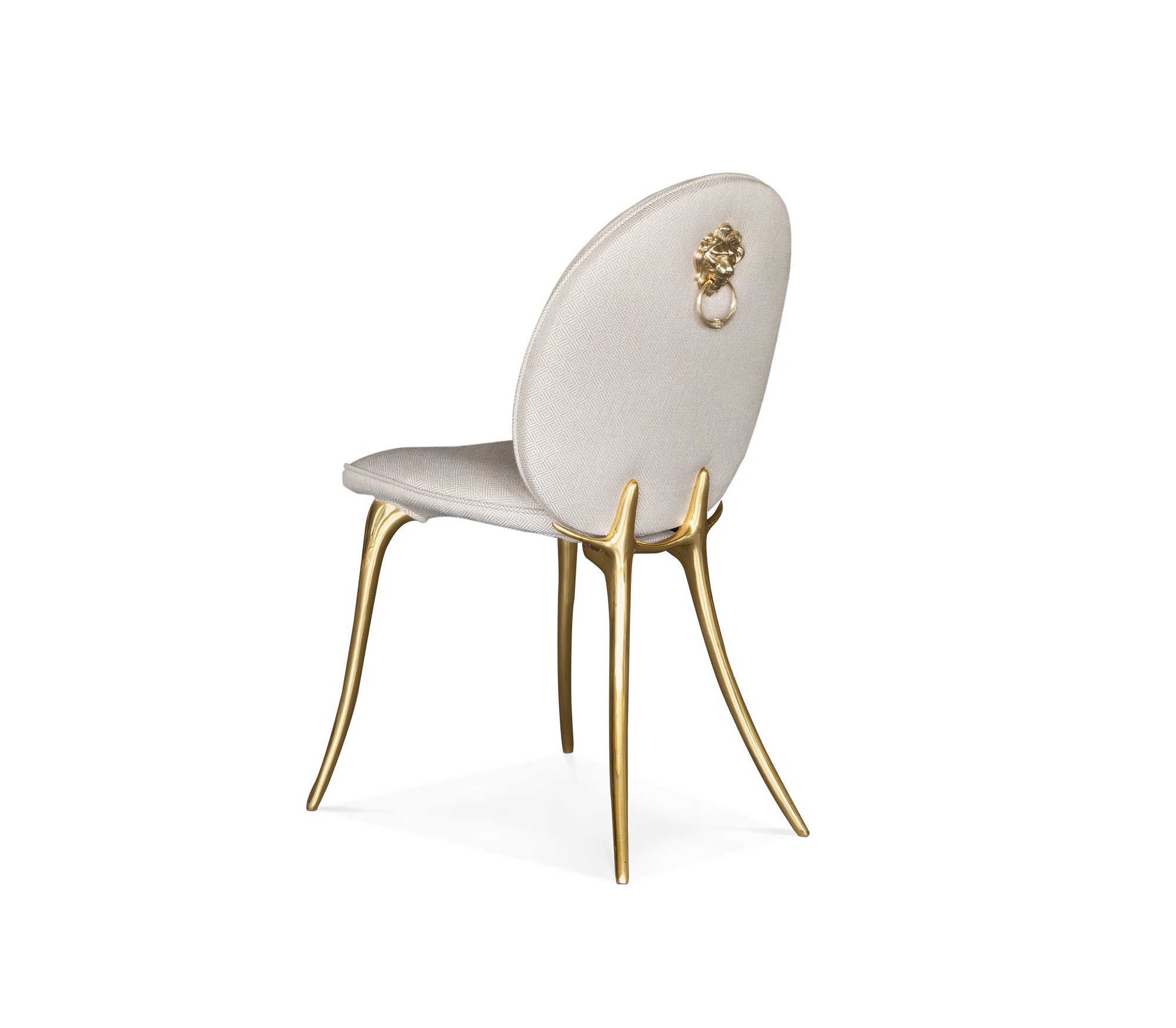 Soleil Curved Brass Modern Luxury Dining Chair