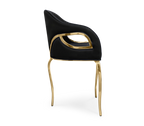 Chandra Cutout Polished Brass Velvet Dining Chair
