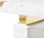 Empire Cracked Brass Inlay Marble Luxury Desk