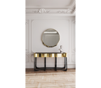 Sinuous Consoles Patina Brass Wave Entryways Cabinet Table