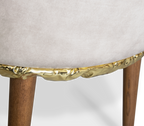 Imperfectio Hammered Brass Textured Velvet Dining Chair