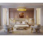 Lapiaz Kintsugi Velvet Polished Gold Luxury Headboard