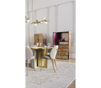 Soleil Curved Brass Modern Luxury Dining Chair