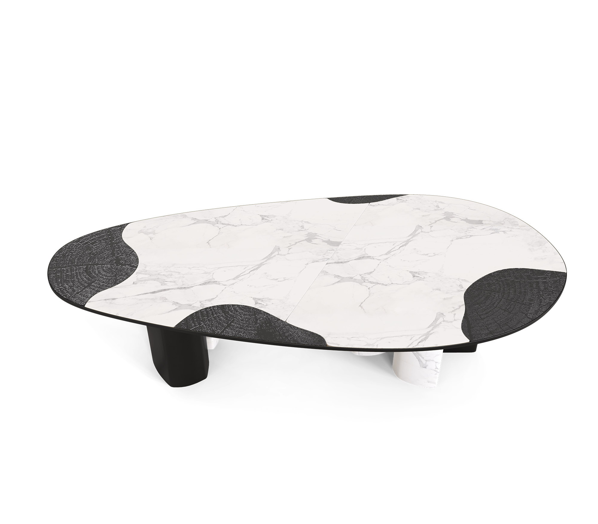 Ophelia Oval Carrara Marble & Gold Dining Table