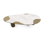 Ophelia Oval Carrara Marble & Gold Dining Table
