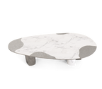 Ophelia Oval Carrara Marble & Gold Dining Table